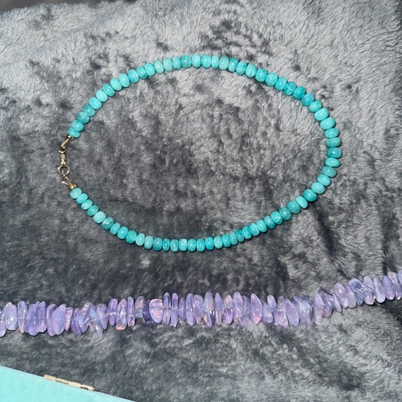 Valltasy Amazonite Necklace in 14K Solid Gold - Picture 3 of 12